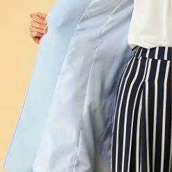 Allegra K Women's Casual Cute Turn Down Collar Slim Single Breasted Belted Coat