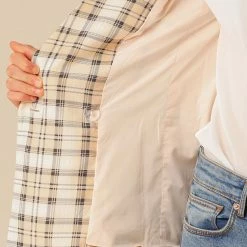 Allegra K Women's Notched Lapel Double Breasted Plaid Formal Blazer Jackets 51 Allegra K Women's Notched Lapel Double Breasted Plaid Formal Blazer Jackets