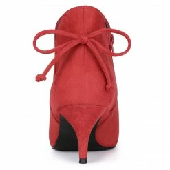 Allegra K Women's Pointed Toe Kitten Heel Ankle Booties Shoes