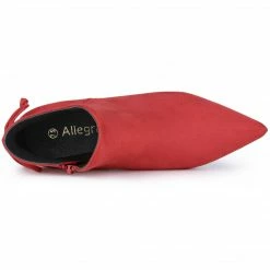 Allegra K Women's Pointed Toe Kitten Heel Ankle Booties Shoes