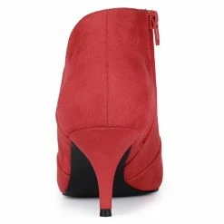 Allegra K Shoes Women's Pointed Toe Kitten Heel Cutout Ankle Boots