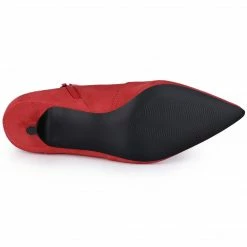 Allegra K Shoes Women's Pointed Toe Kitten Heel Cutout Ankle Boots