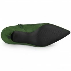 Allegra K Shoes Women's Pointed Toe Kitten Heel Cutout Ankle Boots