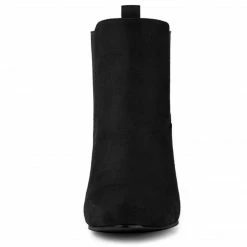 Allegra K Women's Round Toe Chunky High Heels Ankle Chelsea Boots Shoes