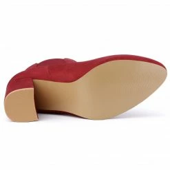 Allegra K Women's Round Toe Chunky High Heels Ankle Chelsea Boots Shoes