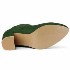 Allegra K Women's Round Toe Chunky High Heels Ankle Chelsea Boots Shoes