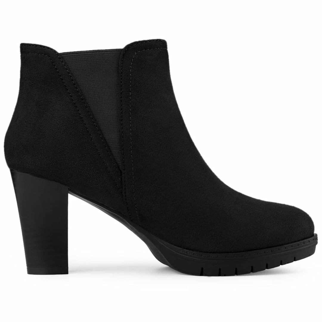 Allegra K Women's Round Toe Block Heels Chelsea Ankle Boots Shoes 24 Allegra K Women's Round Toe Block Heels Chelsea Ankle Boots Shoes