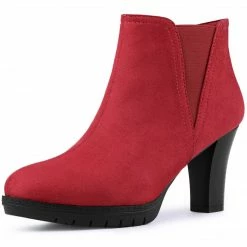 Allegra K Women's Round Toe Block Heels Chelsea Ankle Boots Shoes 32 Allegra K Women's Round Toe Block Heels Chelsea Ankle Boots Shoes