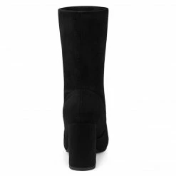 Allegra K Women's Rounded Toe Block Heel Foldable Ankle Boots Shoes