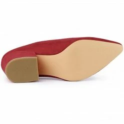 Allegra K Women's Pointed Toe Slip On Block Heel Slide Mules Shoes