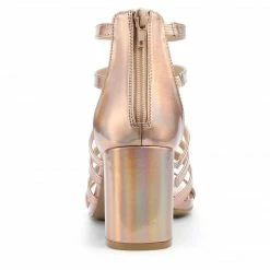 Allegra K Women's Cage Strappy Gladiators Chunky Heels Sandals