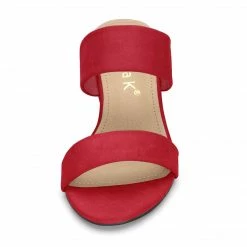 Allegra K Women's Block Heel Dual Straps Slide Sandals