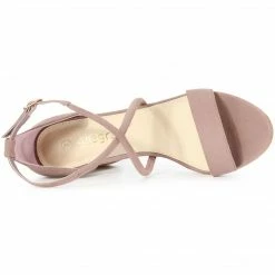 Allegra K Shoes Women's Crisscross Ankle Strap Block Heels Sandals