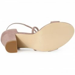 Allegra K Shoes Women's Crisscross Ankle Strap Block Heels Sandals