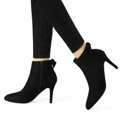 Allegra K Shoes Women's Pointed Toe Stiletto Heel Ankle Boots 40 Allegra K Shoes Women's Pointed Toe Stiletto Heel Ankle Boots