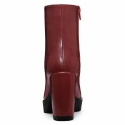 Allegra K Women's Platform Front Zip Chunky Heel Ankle Boots Shoes