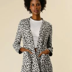 Allegra K Women's Cheetah Print Long Sleeve Open Front Leopard Cardigan 12 Allegra K Women's Cheetah Print Long Sleeve Open Front Leopard Cardigan