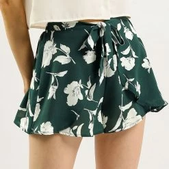 Allegra K Women's Casual Elastic Waist Summer Beach Floral Shorts