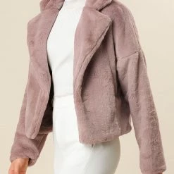 Allegra K Faux Fur Cropped Teddy Jacket Women 83 Allegra K Faux Fur Cropped Teddy Jacket Women