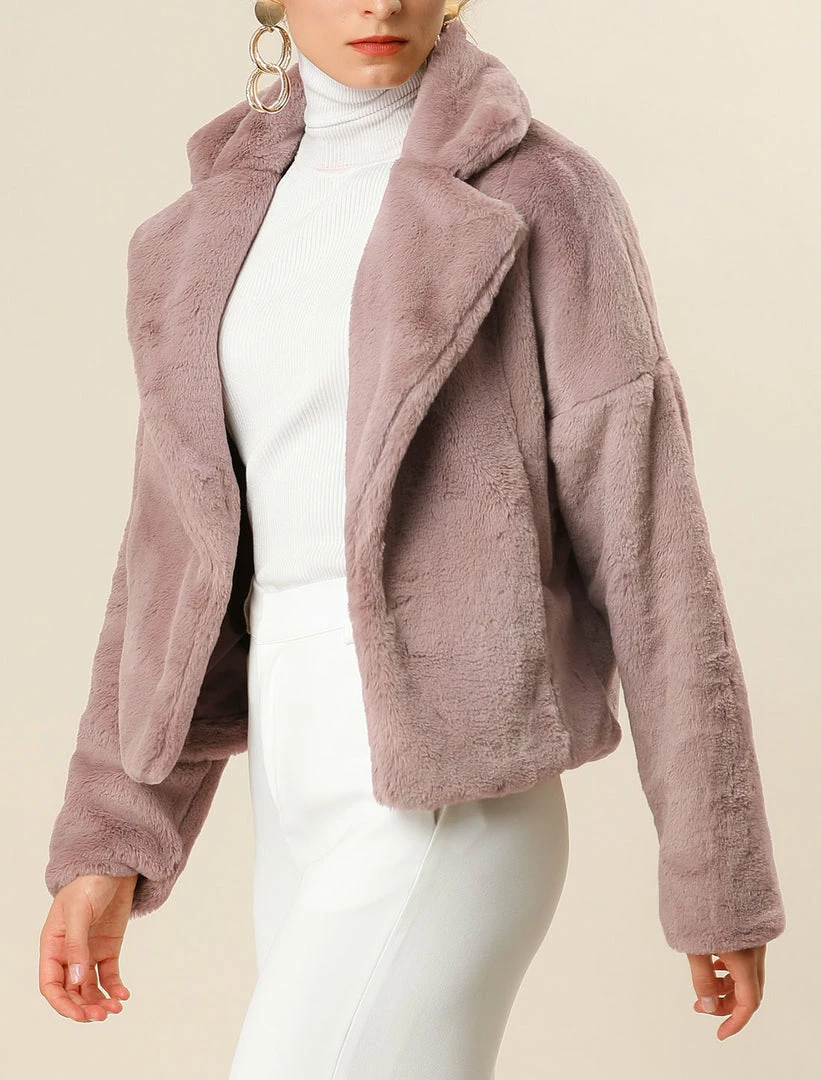 Allegra K Faux Fur Cropped Teddy Jacket Women 23 Allegra K Faux Fur Cropped Teddy Jacket Women