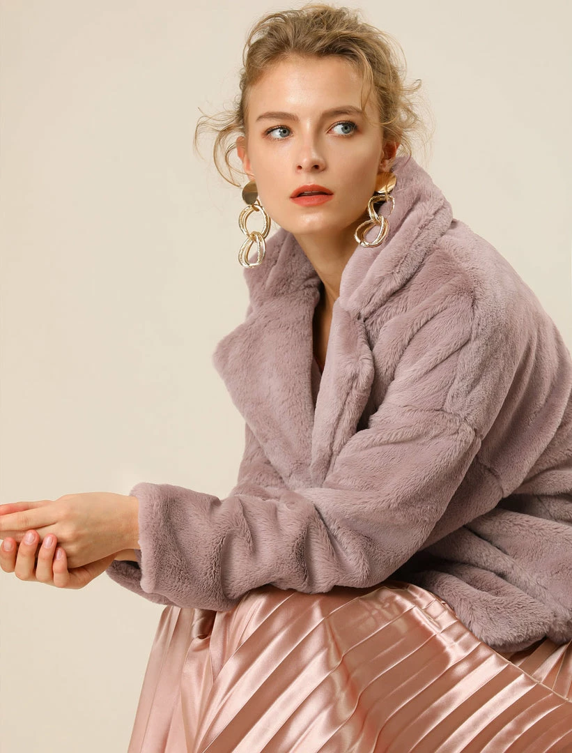 Allegra K Faux Fur Cropped Teddy Jacket Women 24 Allegra K Faux Fur Cropped Teddy Jacket Women