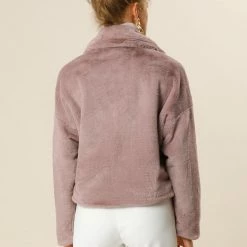 Allegra K Faux Fur Cropped Teddy Jacket Women 86 Allegra K Faux Fur Cropped Teddy Jacket Women