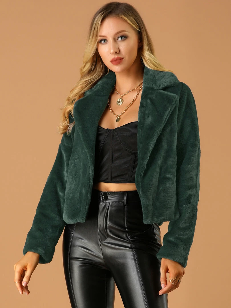Allegra K Faux Fur Cropped Teddy Jacket Women 19 Allegra K Faux Fur Cropped Teddy Jacket Women
