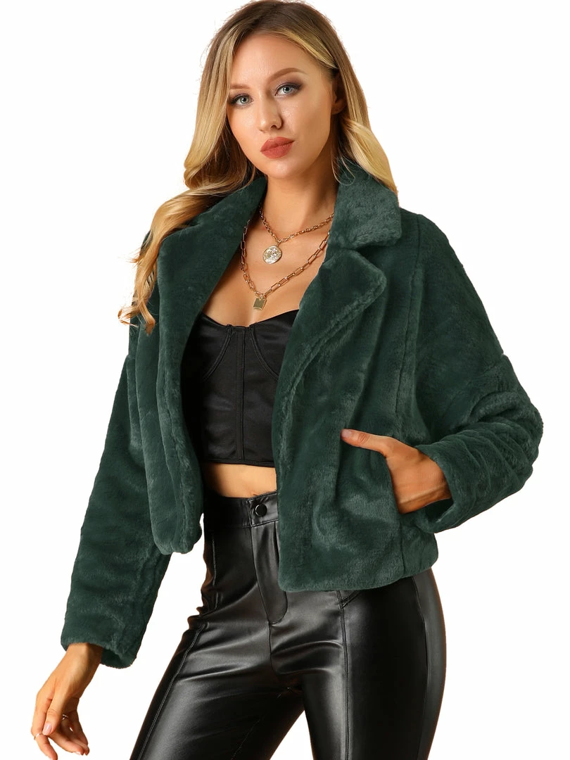 Allegra K Faux Fur Cropped Teddy Jacket Women 17 Allegra K Faux Fur Cropped Teddy Jacket Women