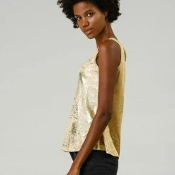 Allegra K Shiny Shimmer Tank Top