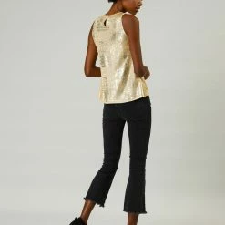 Allegra K Shiny Shimmer Tank Top