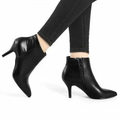 Allegra K Women's Pointed Toe Zipper Stiletto Heel Ankle Boots Shoes 68 Allegra K Women's Pointed Toe Zipper Stiletto Heel Ankle Boots Shoes