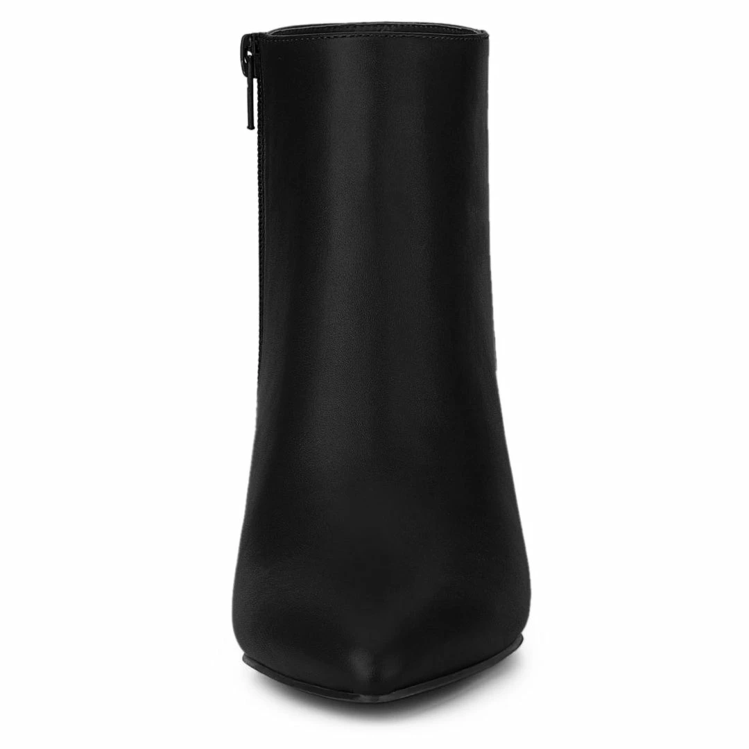 Allegra K Women's Pointed Toe Zipper Stiletto Heel Ankle Boots Shoes 34 Allegra K Women's Pointed Toe Zipper Stiletto Heel Ankle Boots Shoes