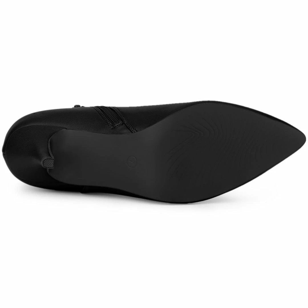 Allegra K Women's Pointed Toe Zipper Stiletto Heel Ankle Boots Shoes 37 Allegra K Women's Pointed Toe Zipper Stiletto Heel Ankle Boots Shoes