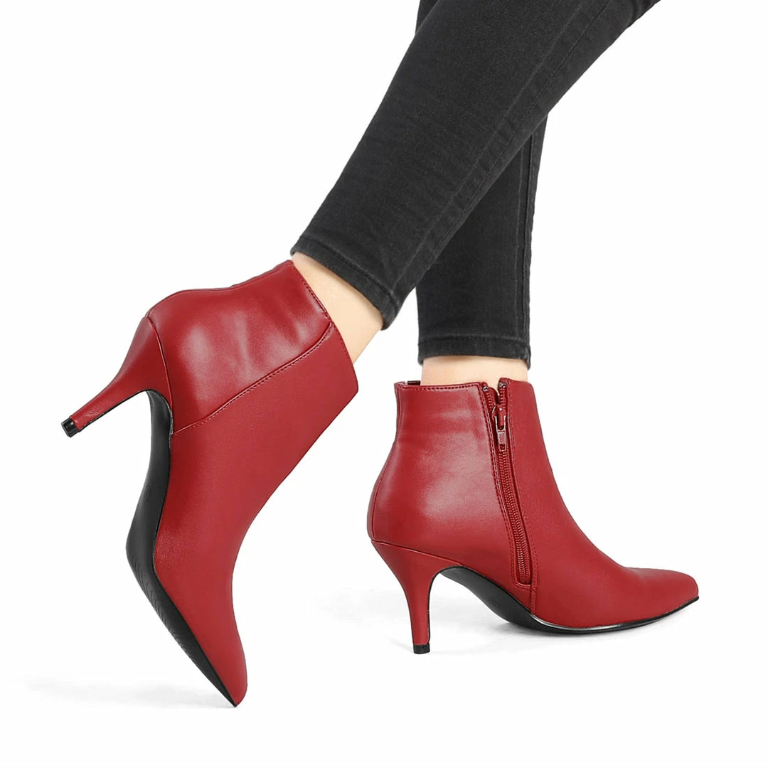 Allegra K Women's Pointed Toe Zipper Stiletto Heel Ankle Boots Shoes 26 Allegra K Women's Pointed Toe Zipper Stiletto Heel Ankle Boots Shoes