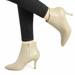 Allegra K Women's Pointed Toe Zipper Stiletto Heel Ankle Boots Shoes 54 Allegra K Women's Pointed Toe Zipper Stiletto Heel Ankle Boots Shoes