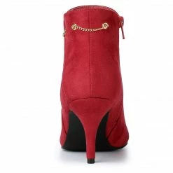 Allegra K Women's Pointed Toe Side Zip Stiletto Heel Ankle Booties