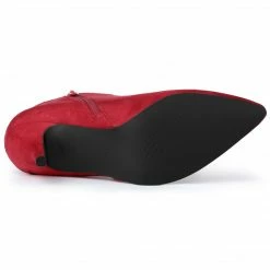 Allegra K Women's Pointed Toe Side Zip Stiletto Heel Ankle Booties