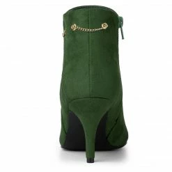 Allegra K Women's Pointed Toe Side Zip Stiletto Heel Ankle Booties