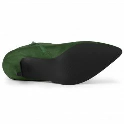 Allegra K Women's Pointed Toe Side Zip Stiletto Heel Ankle Booties