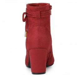 Allegra K Women's Pointed Toe Block Heel Zipper Ankle Boots Shoes