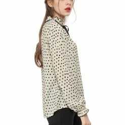 Allegra K Women's Tie Ruffle Neck Blouse Vintage Bell Long Sleeves Top