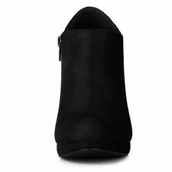 Allegra K Women's Platform Round Toe Chunky Heel Ankle Booties 55 Allegra K Women's Platform Round Toe Chunky Heel Ankle Booties