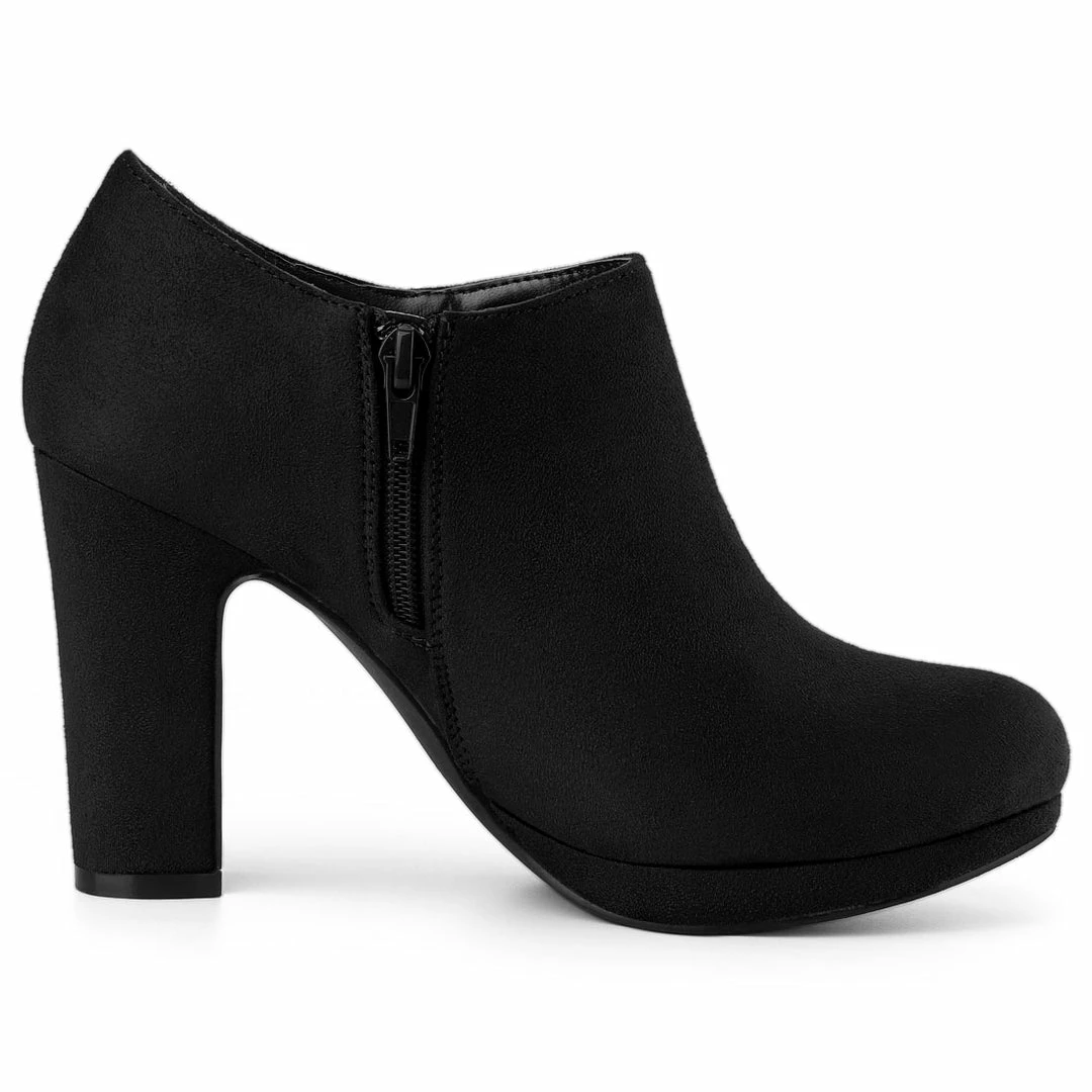 Allegra K Women's Platform Round Toe Chunky Heel Ankle Booties 31 Allegra K Women's Platform Round Toe Chunky Heel Ankle Booties