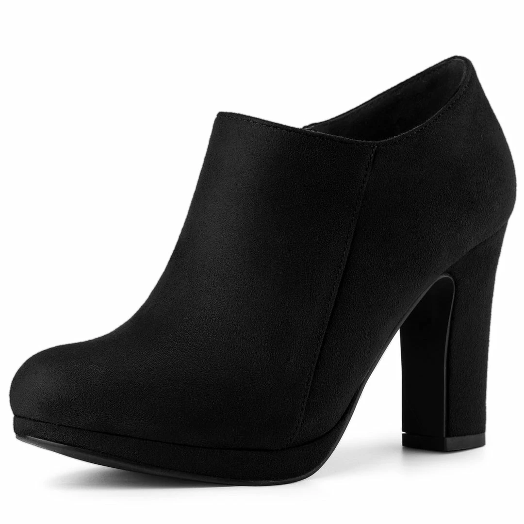Allegra K Women's Platform Round Toe Chunky Heel Ankle Booties 25 Allegra K Women's Platform Round Toe Chunky Heel Ankle Booties