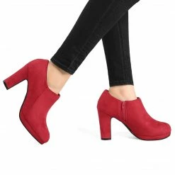 Allegra K Women's Platform Round Toe Chunky Heel Ankle Booties 47 Allegra K Women's Platform Round Toe Chunky Heel Ankle Booties
