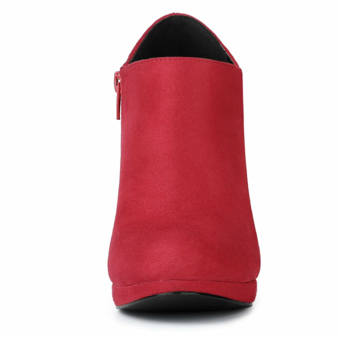 Allegra K Women's Platform Round Toe Chunky Heel Ankle Booties 20 Allegra K Women's Platform Round Toe Chunky Heel Ankle Booties