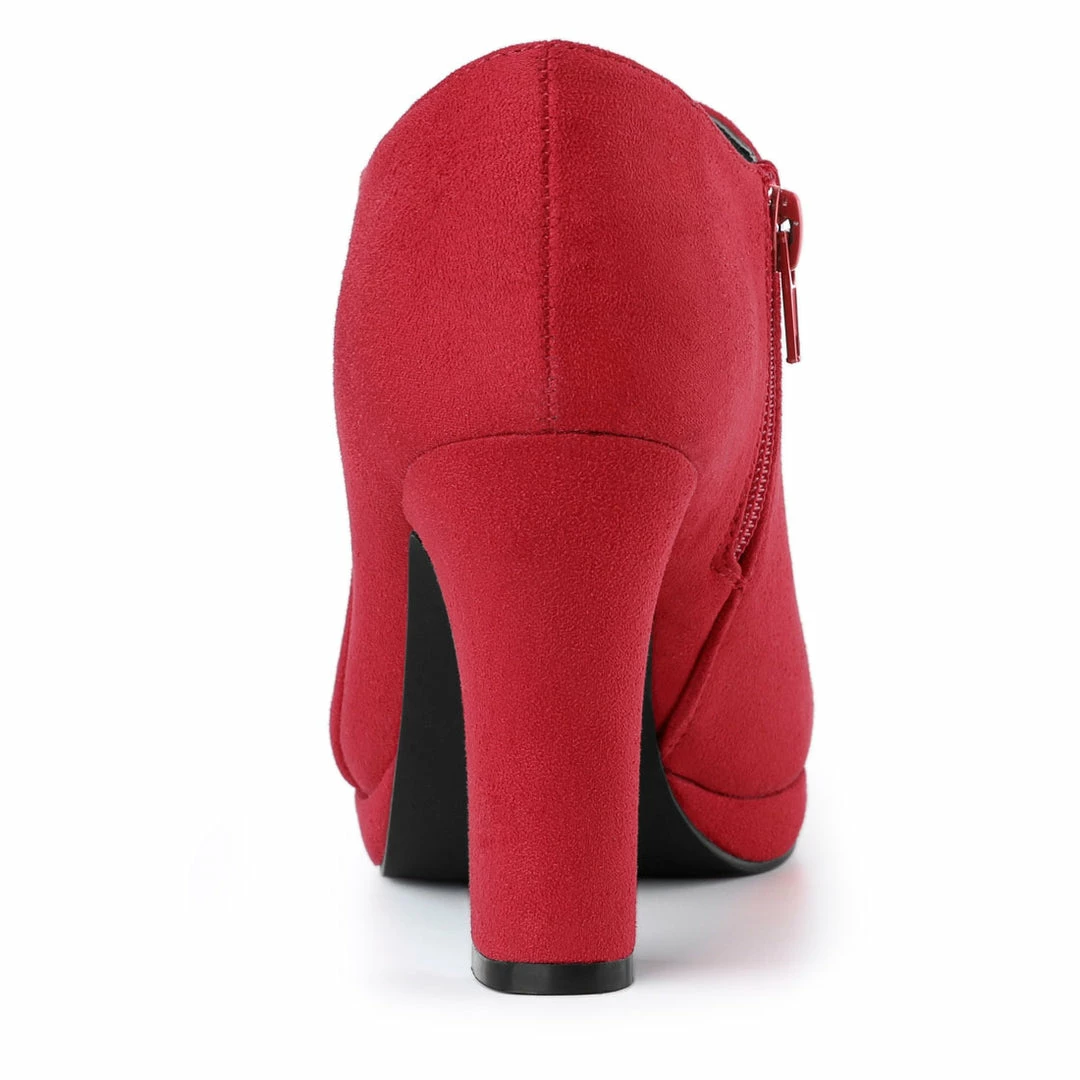 Allegra K Women's Platform Round Toe Chunky Heel Ankle Booties 21 Allegra K Women's Platform Round Toe Chunky Heel Ankle Booties