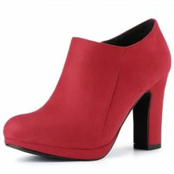 Allegra K Women's Platform Round Toe Chunky Heel Ankle Booties 46 Allegra K Women's Platform Round Toe Chunky Heel Ankle Booties
