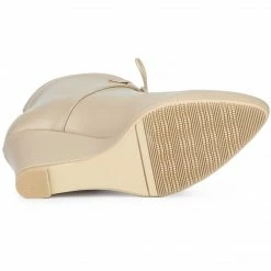 Allegra K Women's Pointed Toe Zip Wedge Heel Ankle Boots