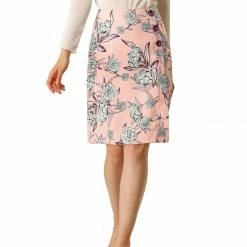 Allegra K High Waisted Floral Skirt